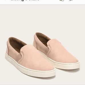 Frye Leather Pink Sneakers with White And Pink Swirl Soles